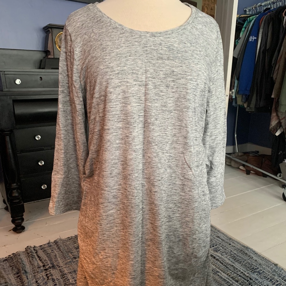 Womens Size XL long sleeve gathered tee dress